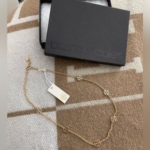 Tory Burch Miller Delicate Logo Necklace Gold NWT